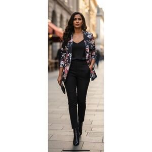 Genhoo Women's Floral Blazer – Size Small, Lightweight, Dressy Jacket NWT